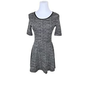 H&M Divided‎ Marled Gray Knit Skate Dress 6 Casual Business Above The Knee